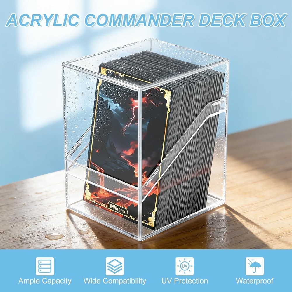 Mlikero Card Deck Cases, 6 Pack Acrylic Commander Deck Box Holding 100+ Sleeved