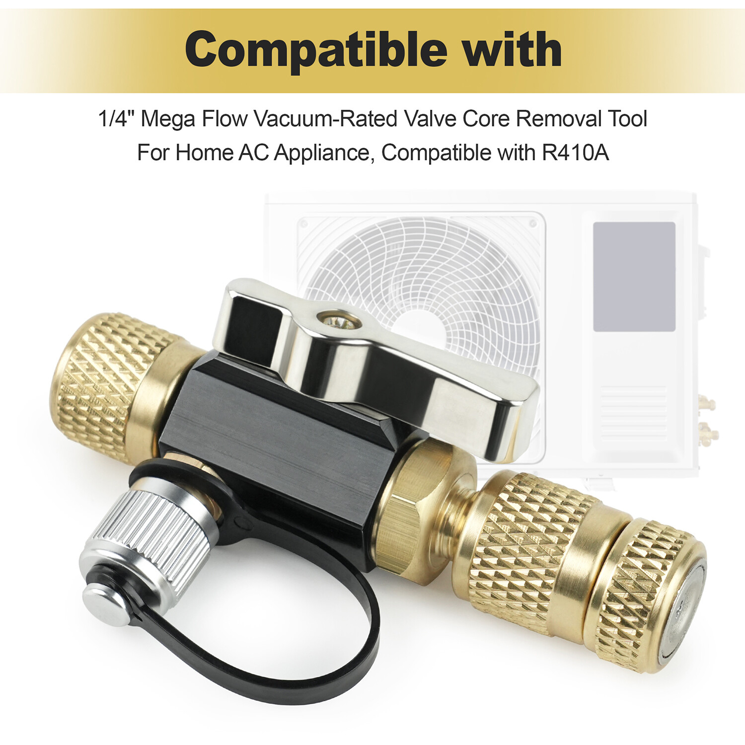 Mega Flow Vacuum Rated Valve Core Removal Tool – 1/4" System Connection