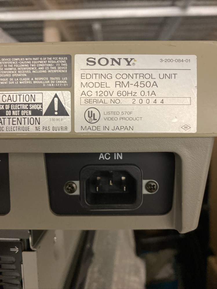 SONY RM-450A EDITING CONTROL UNIT