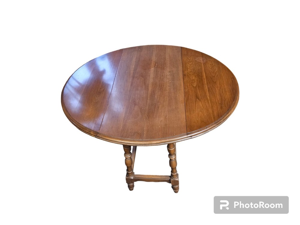 Vintage Pennsylvania House Drop Leaf End Table Solid Cherry Oval