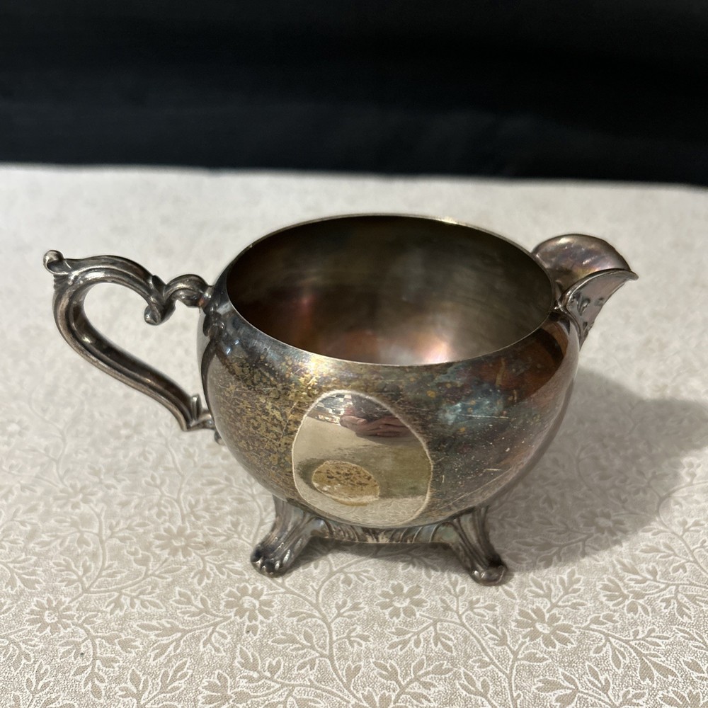 Vintage Silver Plated Over Copper Creamer!!