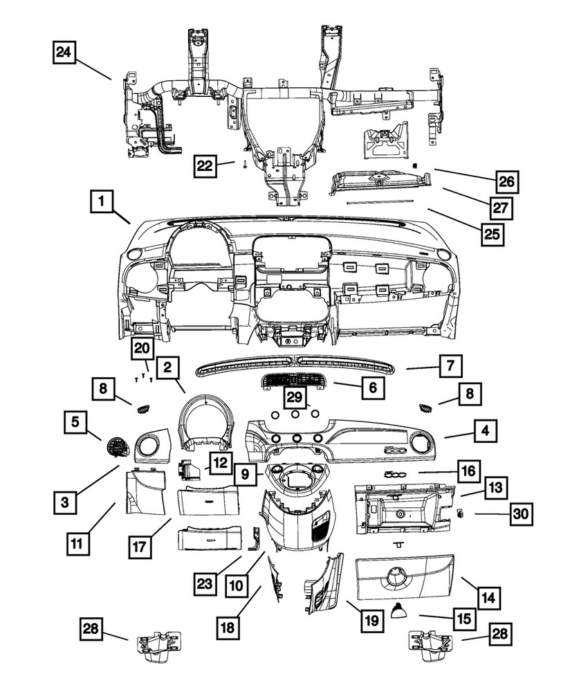 Genuine Mopar Instrument Panel Bezel 5VG96KWHAC