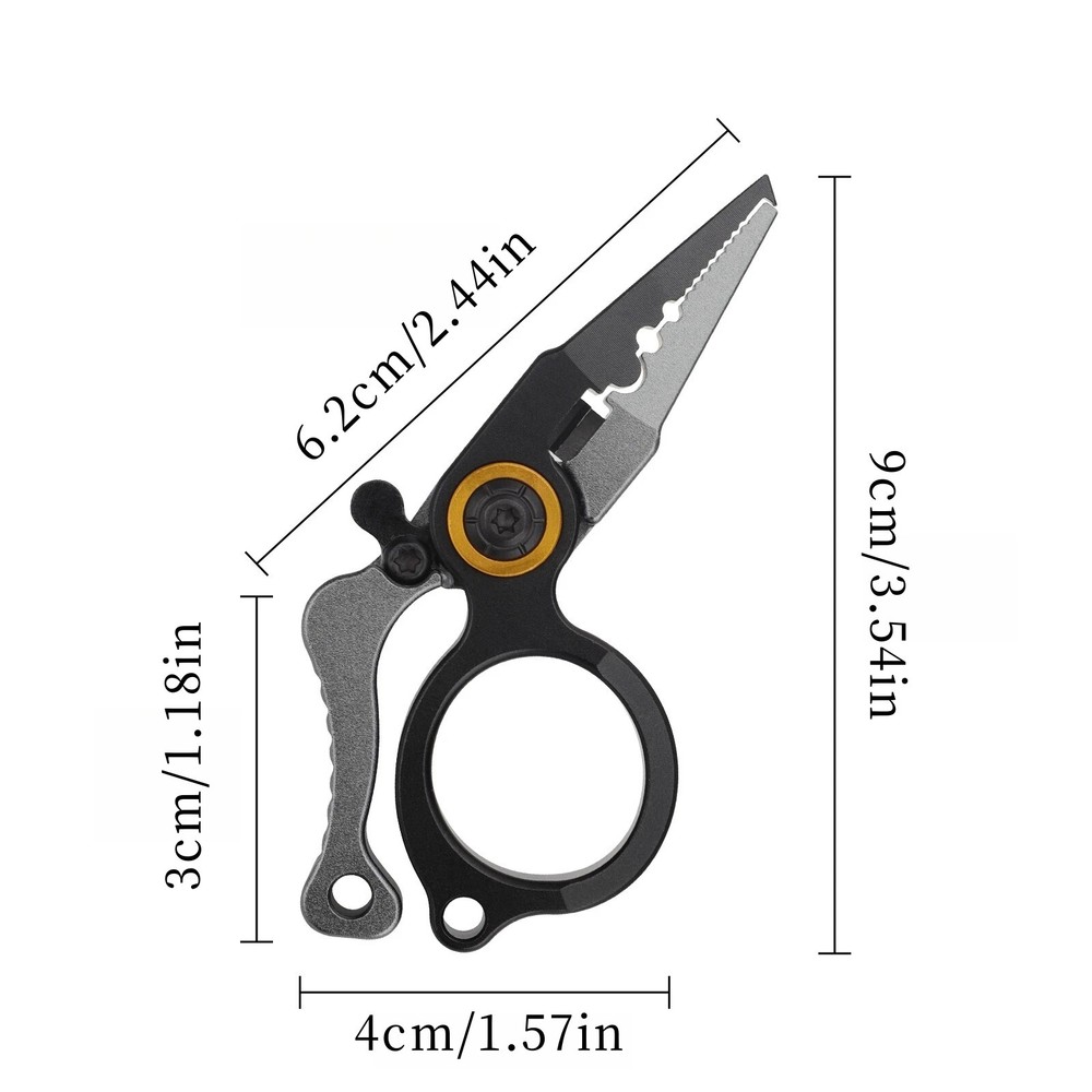 1PCS Compact Mini Fishing Pliers Scissors Line Cutter Hook Remover Split Ring