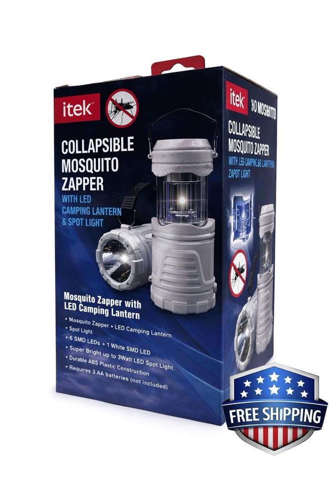 itek Mosquito Zapper Lantern LED Camping Light Portable Bug Zapper 3 Modes