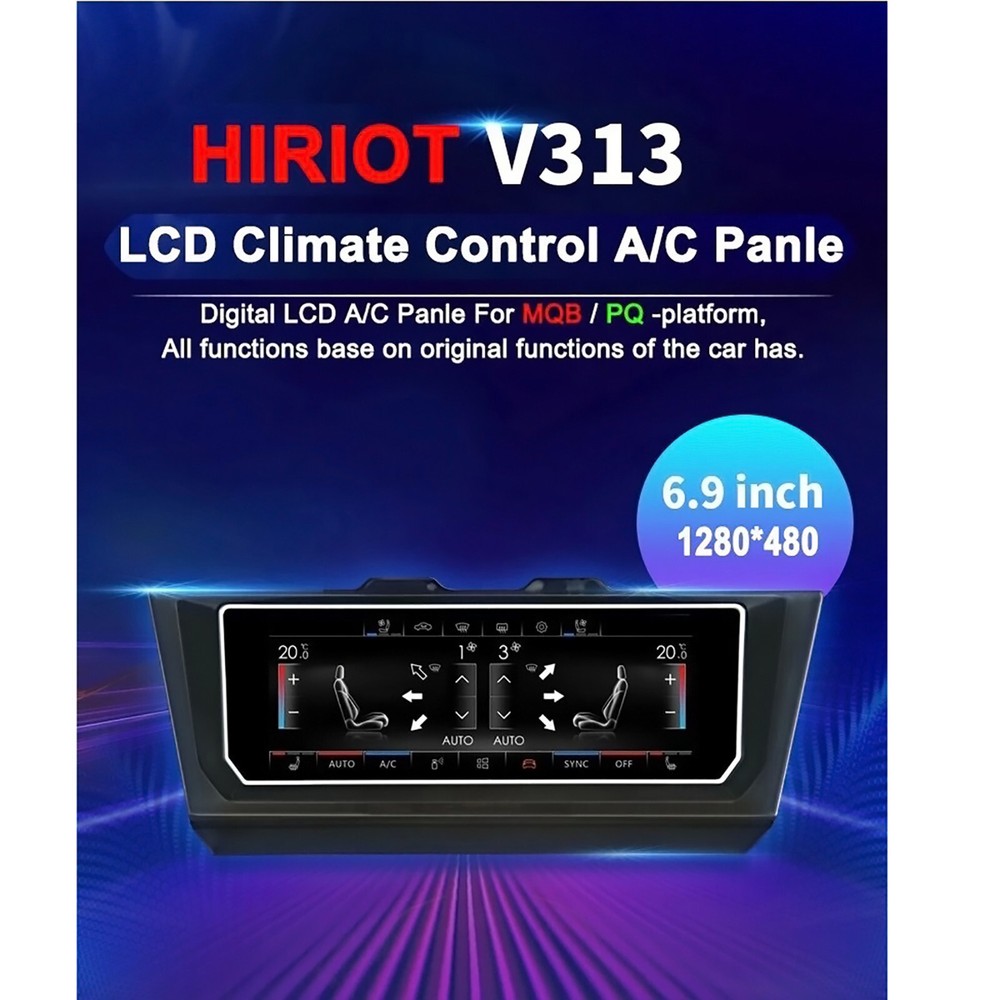 6.9"Digital AC Heater Temperature/Climate Control Switch Panel For VW Golf 7 GTI