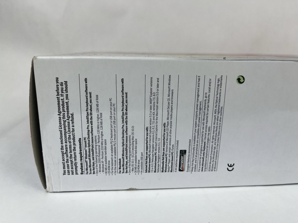 Microsoft Wireless Optical Desktop Pro Keyboard/ Mouse New