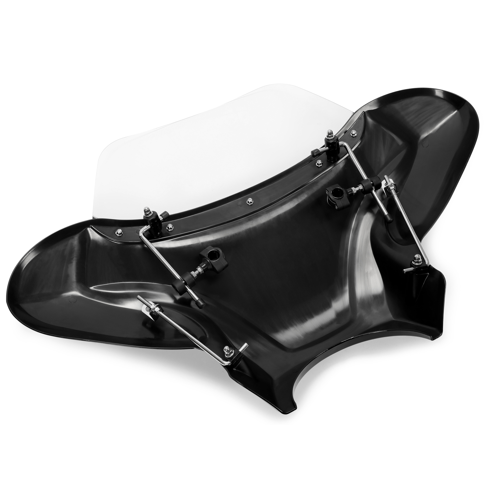 Universal Motorcycle Fairing Batwing Windshield w/Bracket For Harley Yamaha