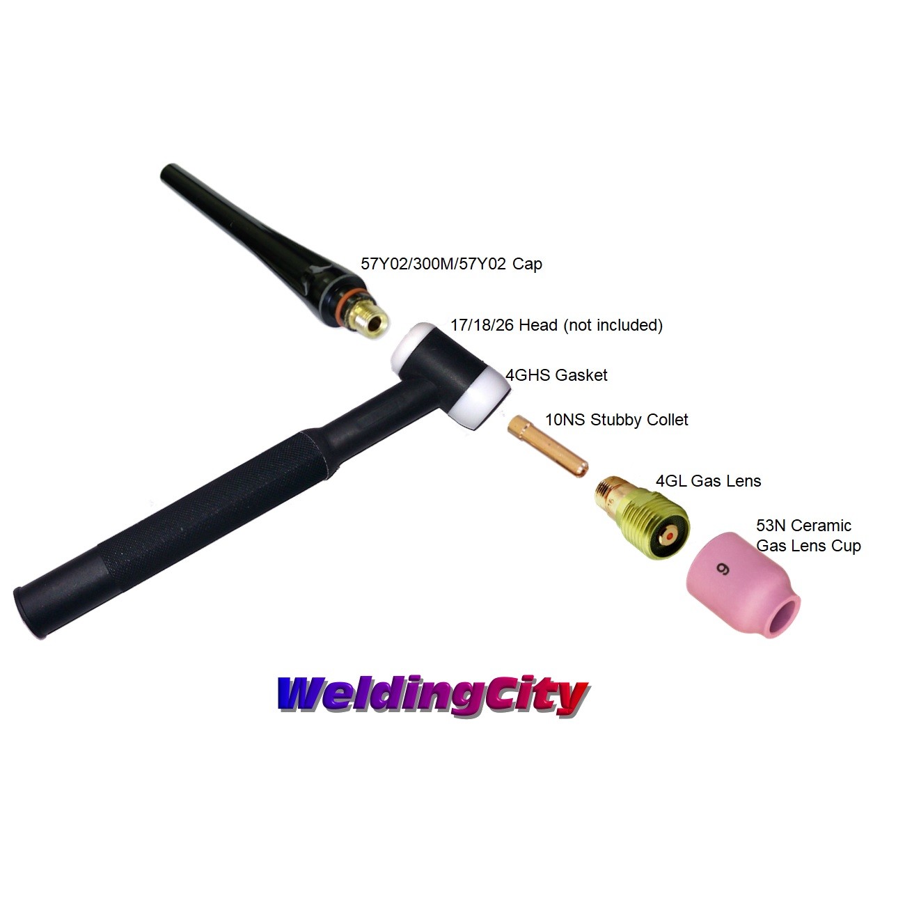 Stubby Gas Lens Kit 1/16"-3/32" TIG Welding Torch 17/18/26 T23D | US Seller Fast