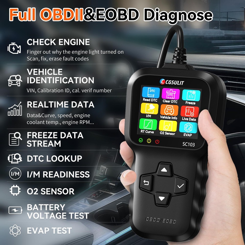 OBD2 Scanner CGSULIT SC103 Car Code Reader Diagnose Check Engine Light Smog