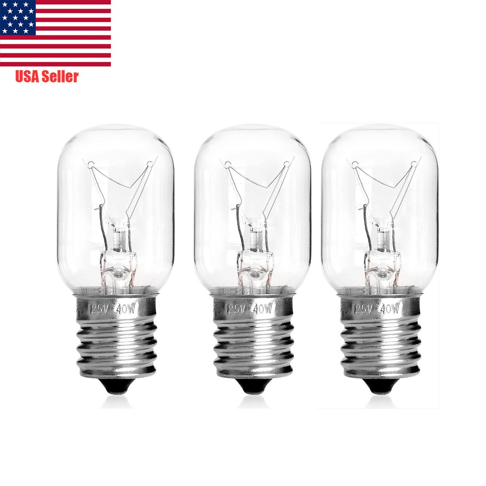 3PC 8206232A Microwave Light Bulb 40W E17 125V Replacement for Whirlpool Maytag