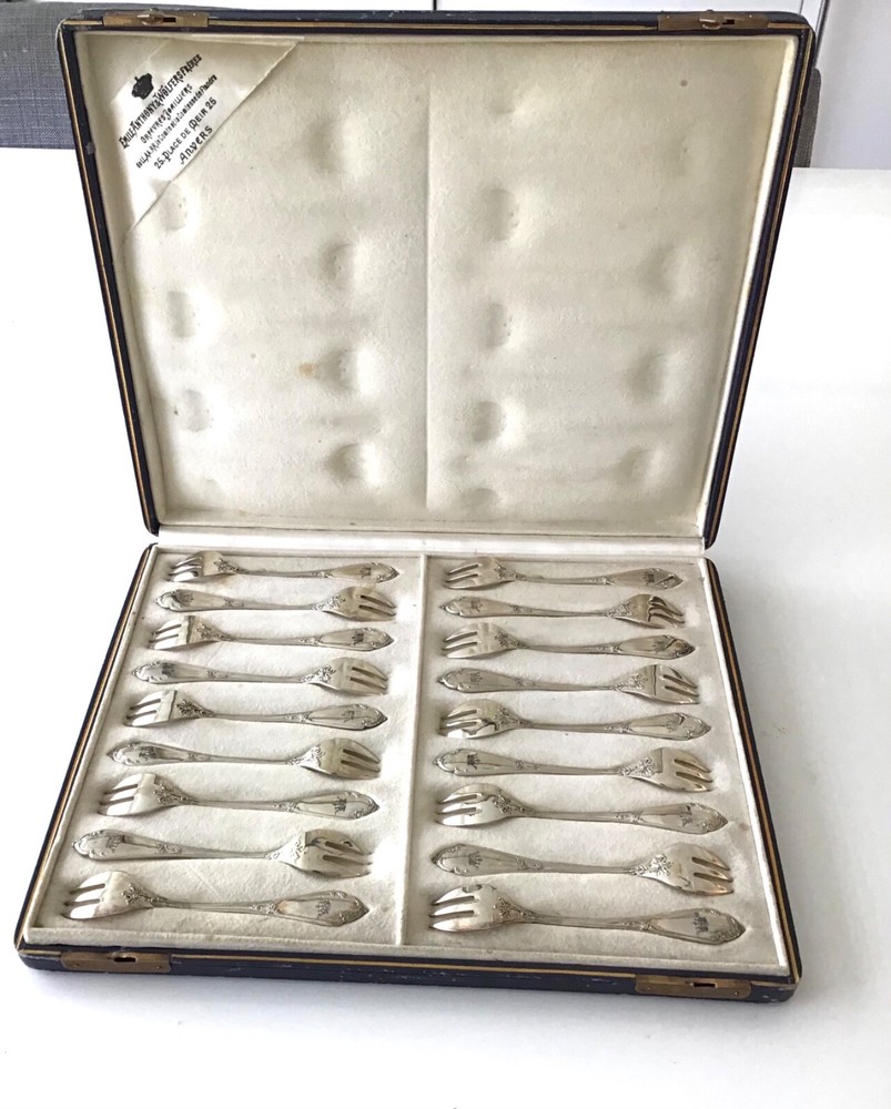 WOLFERS Belgian Solid Silver 800 ouster forks 18/PS crown box