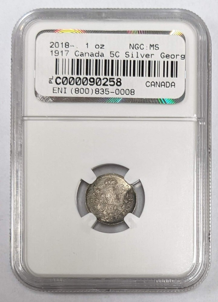1917 Canada 5c Unc Details NGC