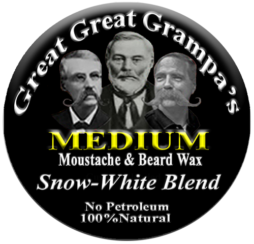 WHITE Mustache & Beard Wax - "Snow-white" Blend - Mild, Medium or Stiff hold