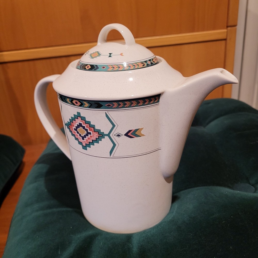 Studio Nova stoneware coffee pot with lid, Adirondack design