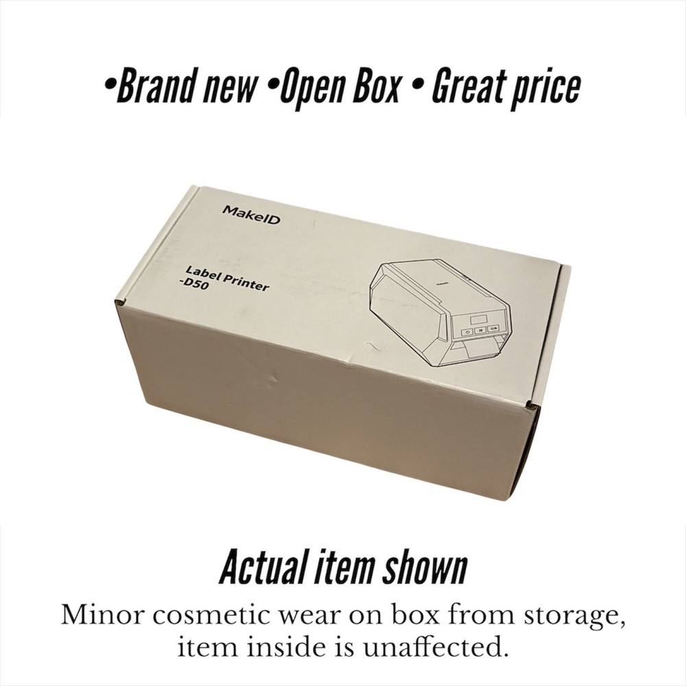 Makeid D50 Industrial Label Printer, Desktop Label Maker 2" Print Head, Mobil