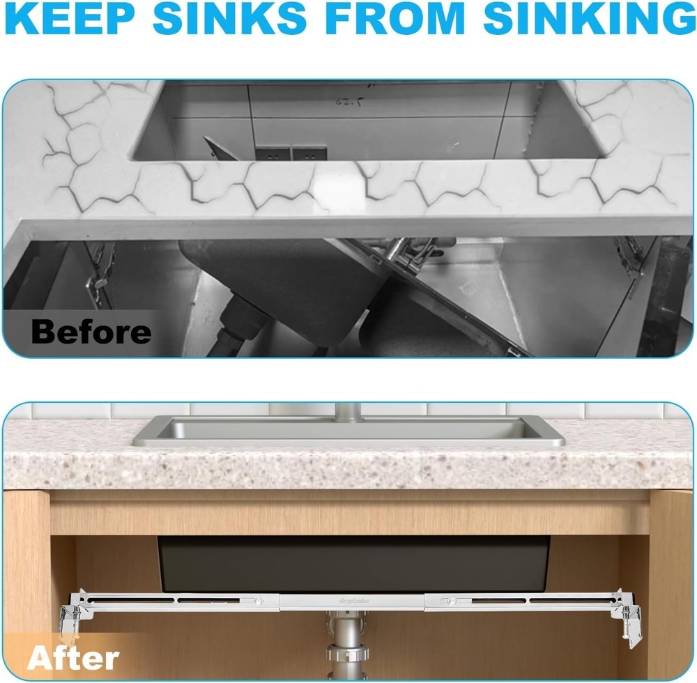 Undermount Sink Support Brackets Adjustable Stainless Steel Brackets & Support