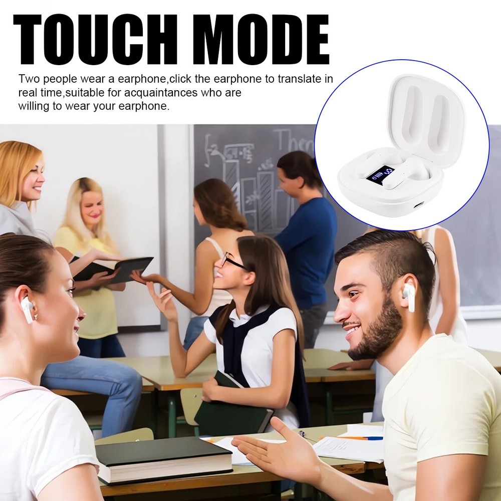 Translator Earbuds 144 Languages & Accents Two-Way Translation for iOS Android