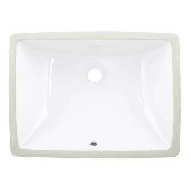 Signature Hardware-Avalon Rectangular Porcelain Undermount Bathroom Sink - White