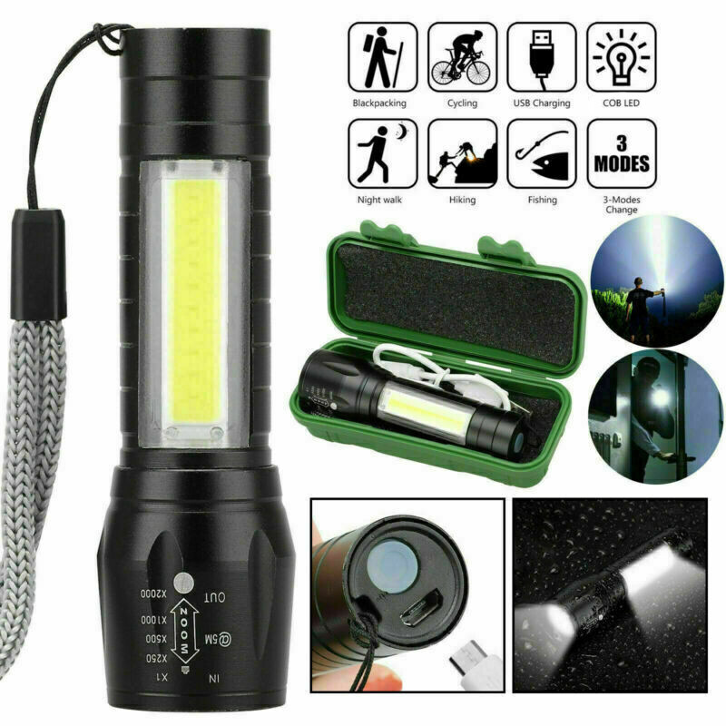 2x 950000000 Lumen Super Bright LED Tactical Flashlight Rechargeable Work Light