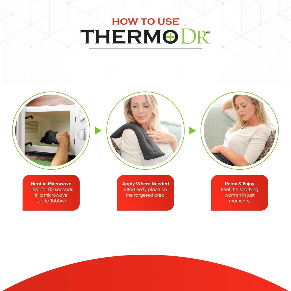 Microwavable Heating Pad for Neck, Back, & Shoulders - Unscented, Red