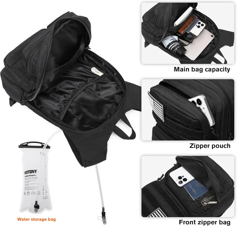 Hydration Backpack with Water Bladder for Hiking Tactical Hydration Pack for Men