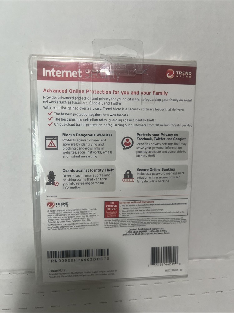 Trend Micro Titanium Internet Security 3 Devices Apple Windows Android 2013-NEW