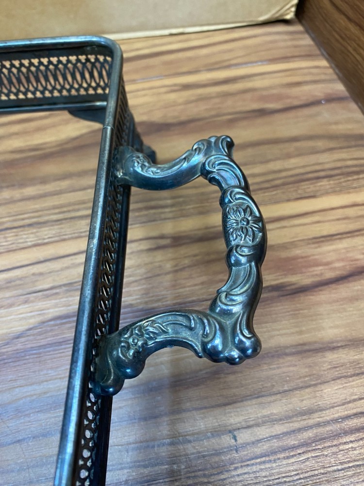 VTG Silver Plated Footed Rectangular Casserole Dish Holder Food Warmer Oneida