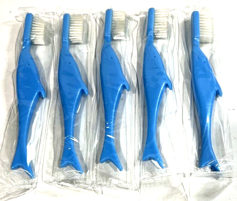 Blue Kids Fun Tooth Brushes Fish (5-Pack)
