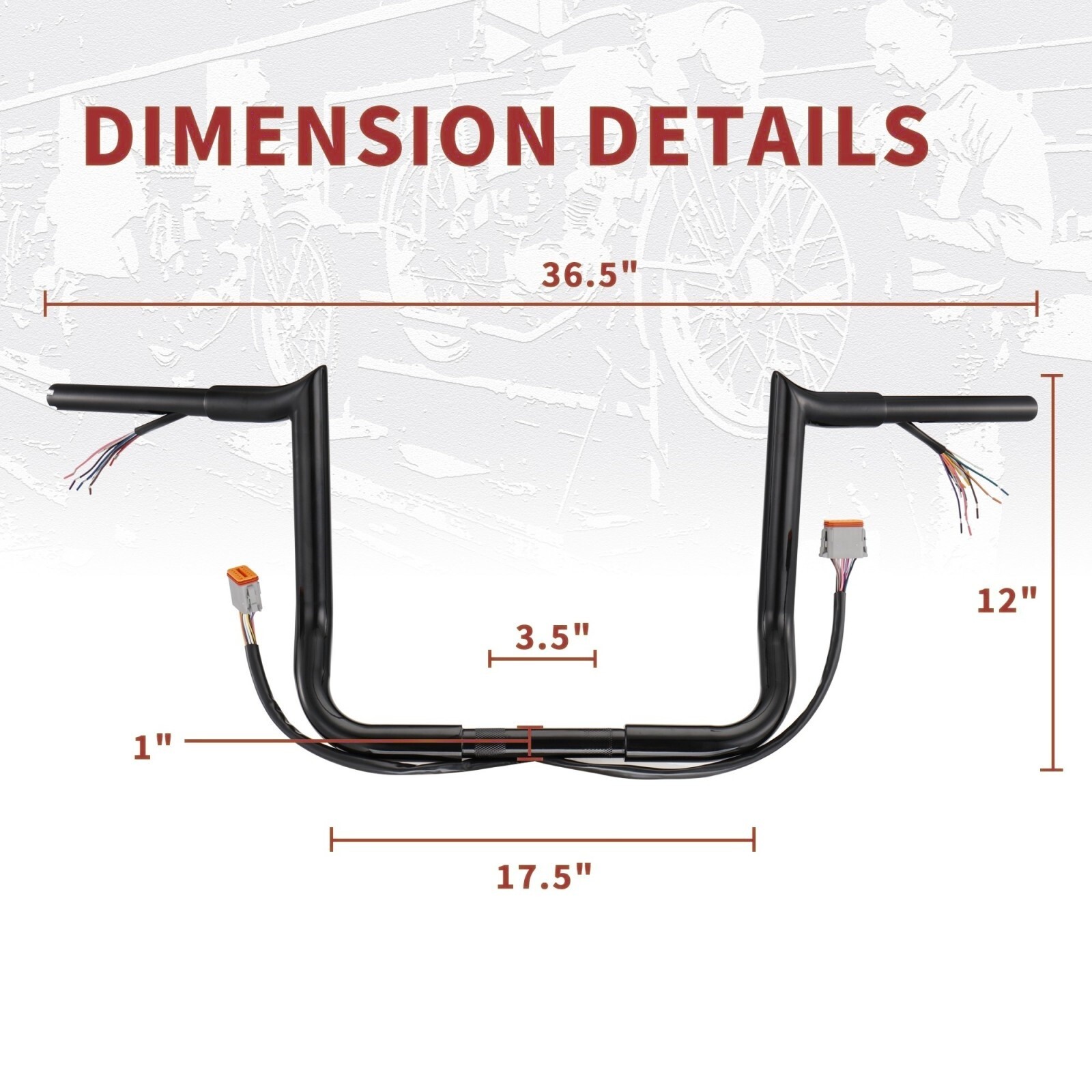 Prewired 12" Meathook Handlebar for Harley 1996-2006 Street Glide Electra Glide