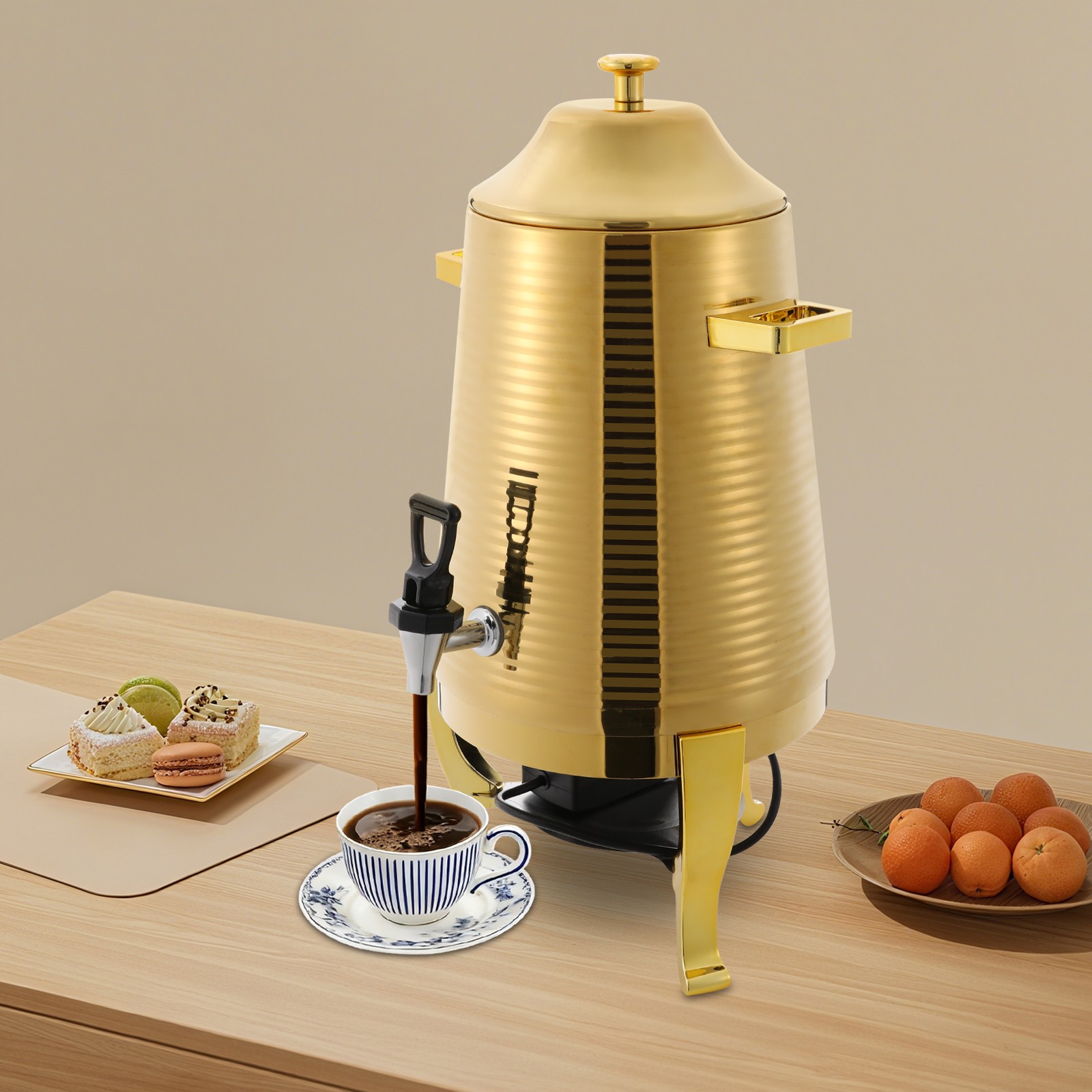 Beverage Dispenser 13L Stainless Steel Hot Drink Dispensing Container with Stand