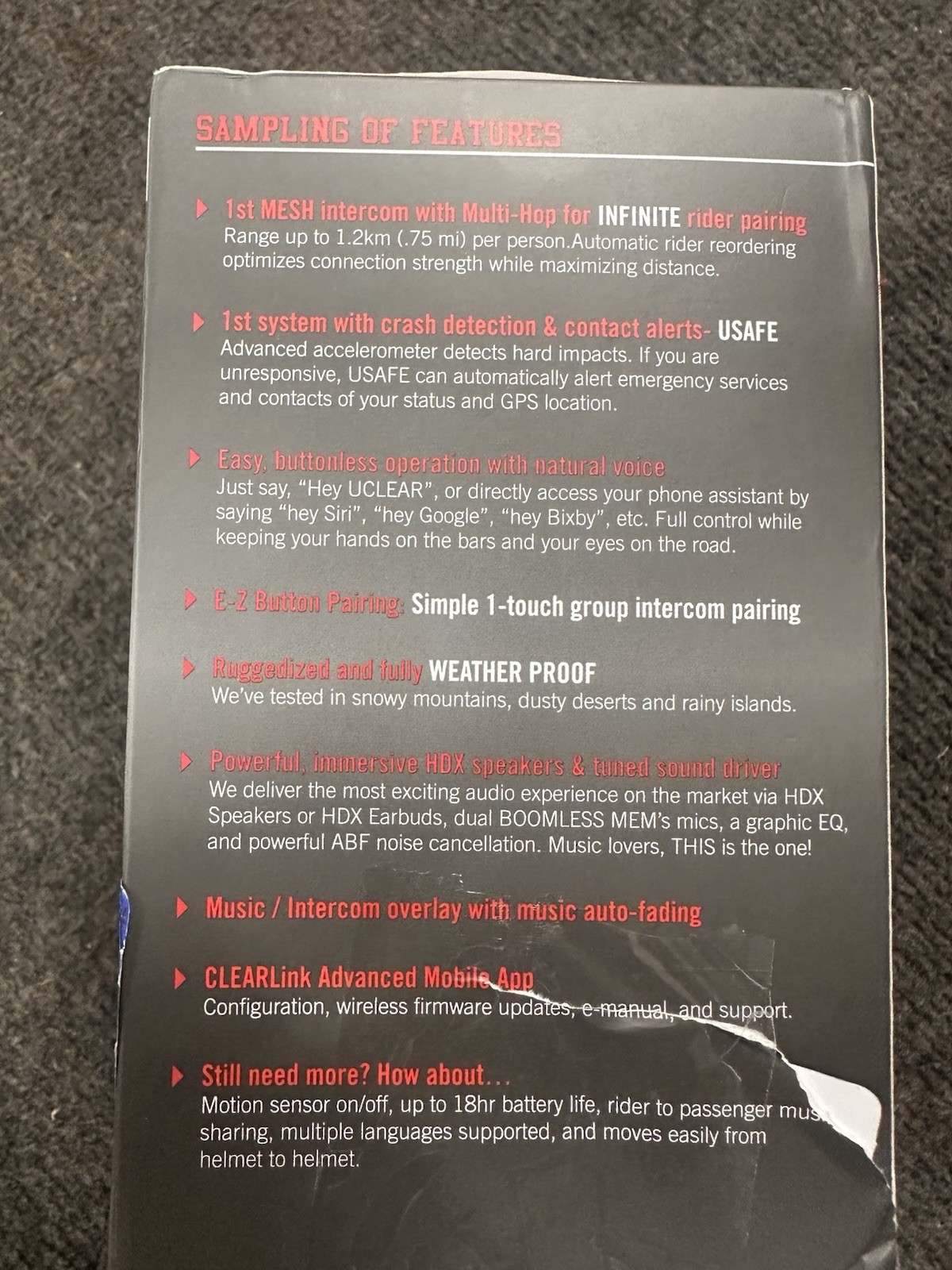 Uclear Digital NEW Motion HDX-V Bluetooth Helmet Audio System – Single Kit