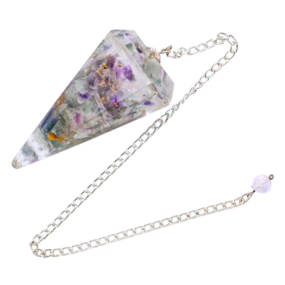 Fluorite Orgone Crystal Pendulums