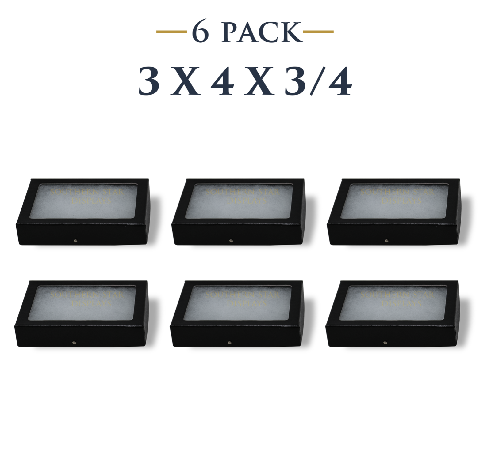 6 Pack of 3 x 4 x 3/4 Riker Display Cases Boxes for Collectibles Jewelry & More