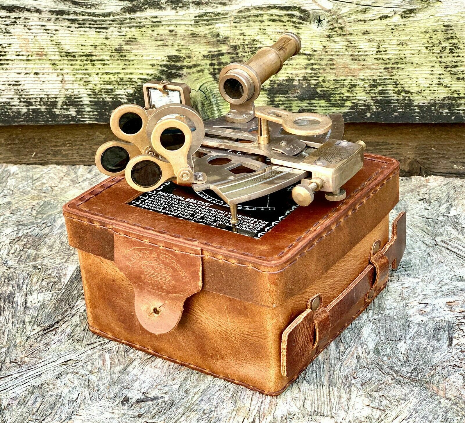 Vintage solid brass nautical ship instrument astrolabe marine sextant maritime