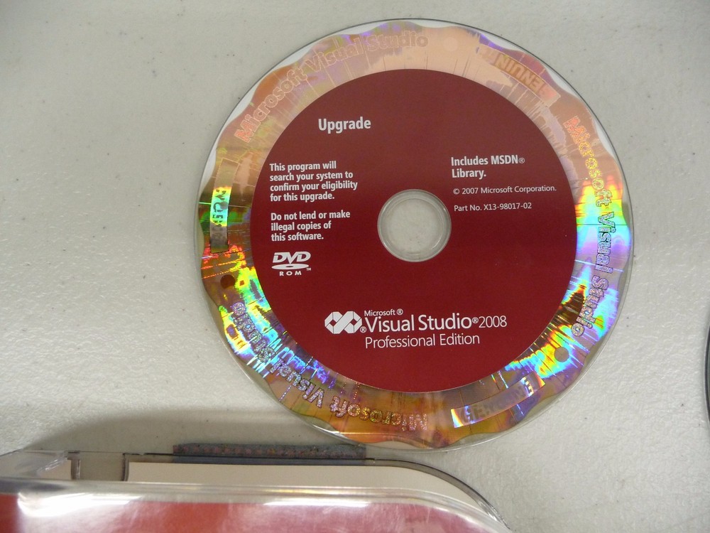 Microsoft Visual Studio Professional 2008 SQL 2005 Dev Full Ver w' Upgrade BONUS