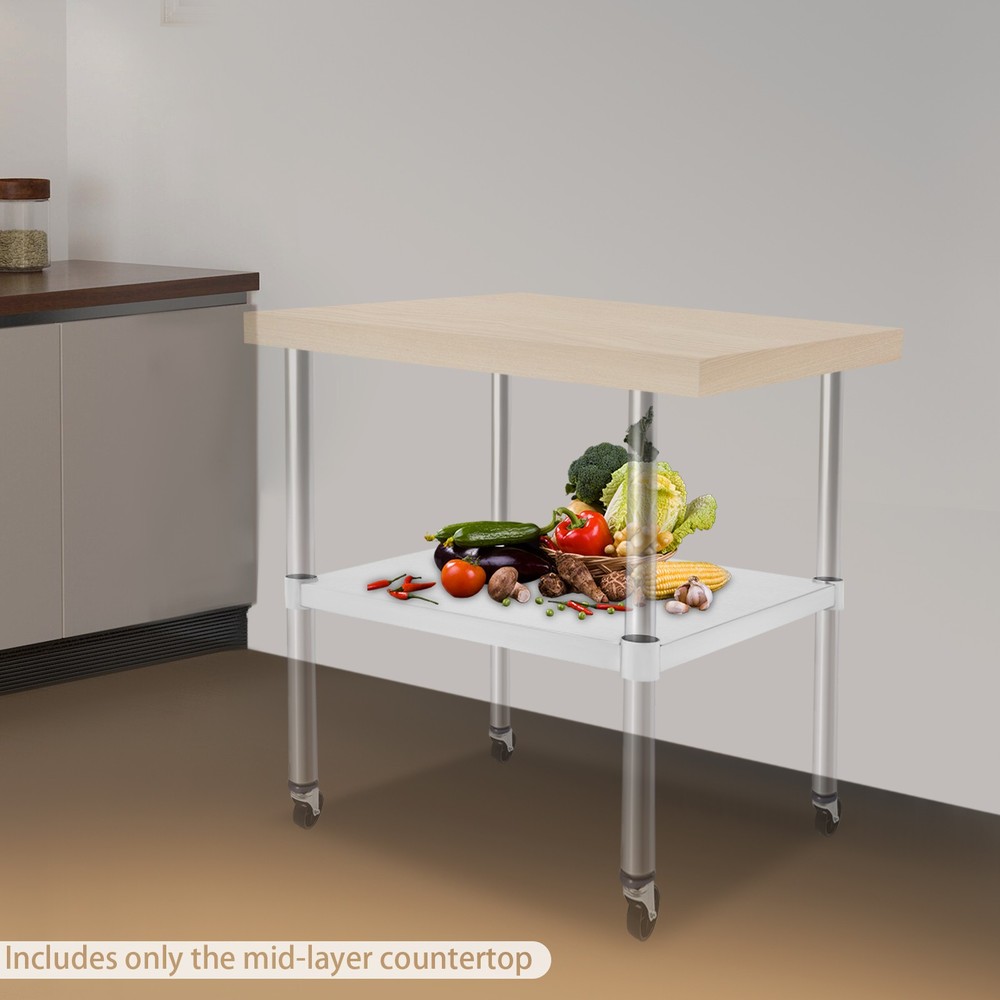 Stainless Steel Table Adjustable Lower Shelf Under Shelf for Work Tables