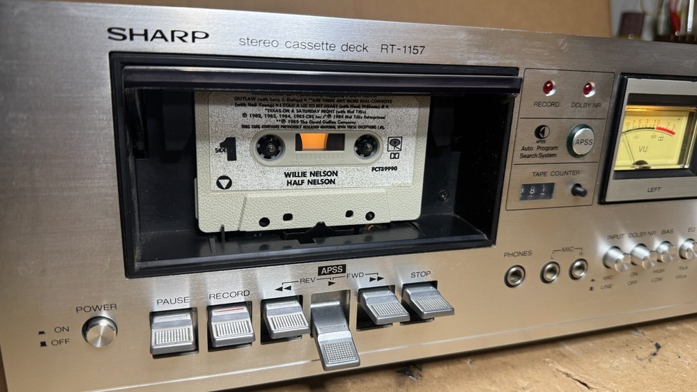 Sharp RT-1157 Stereo Cassette Deck – Serviced, Working – AS-IS