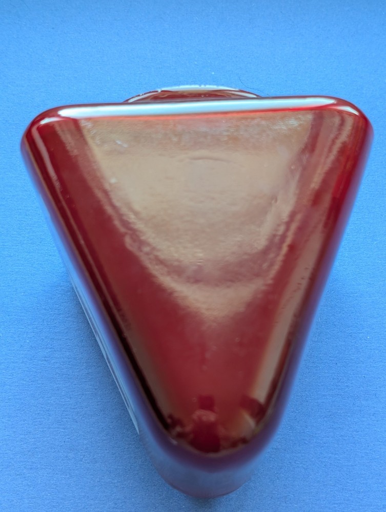 ANTIQUE 1920s/30s RUBY RED GLASS EXIT TRIANGULAR GLOBE THEATRE APARTMENT SCHOOL