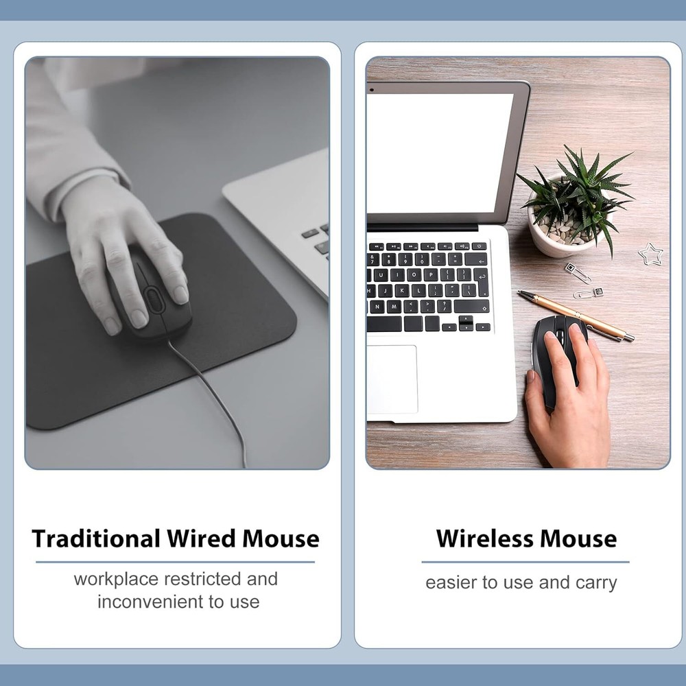 Macarrie 12 Pack Wireless Mouse for Laptop 1200dpi Computer Black