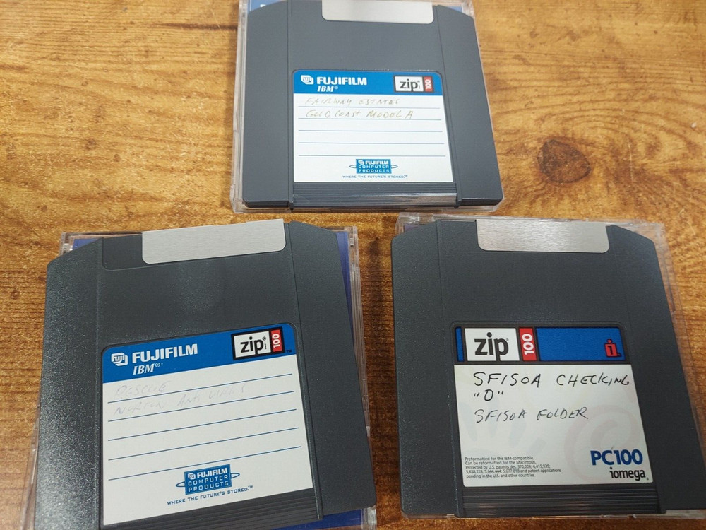 3 Pcs. FujiFilm Zip 100mb Disk IBM Formatted