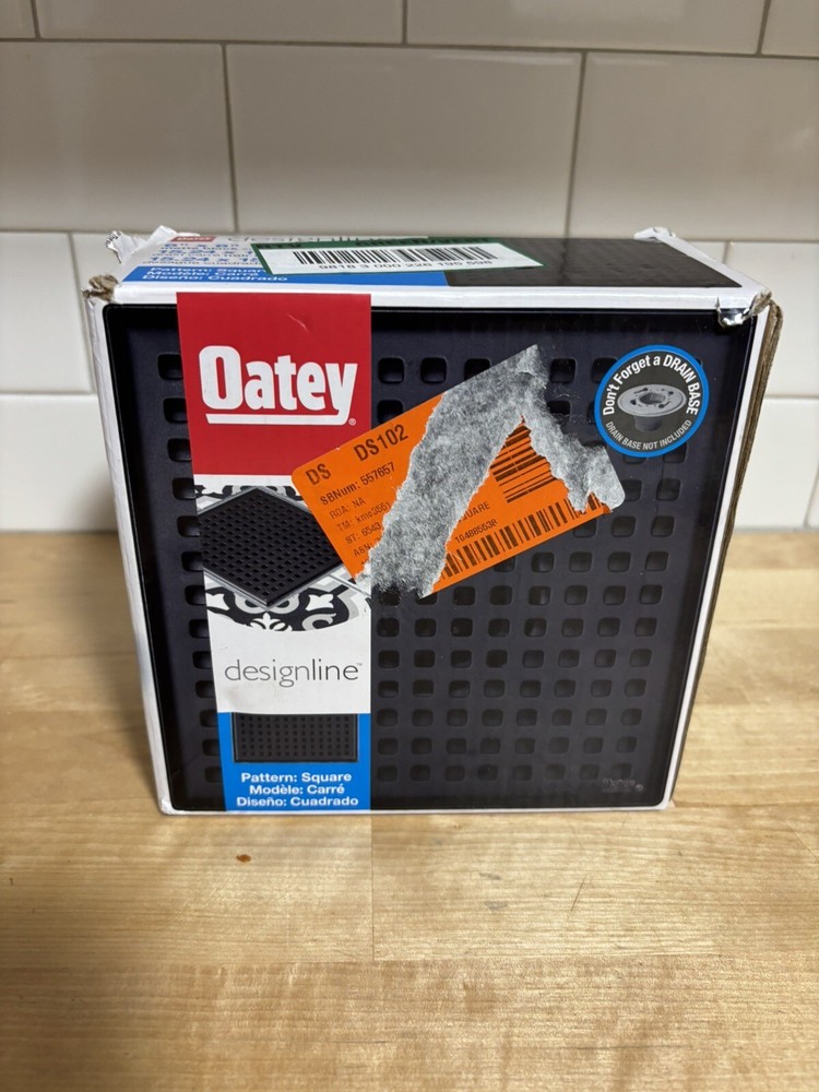 Oatey Designline Shower Drain w/ Square Pattern Drain 6"x6" MISSING ONE PART