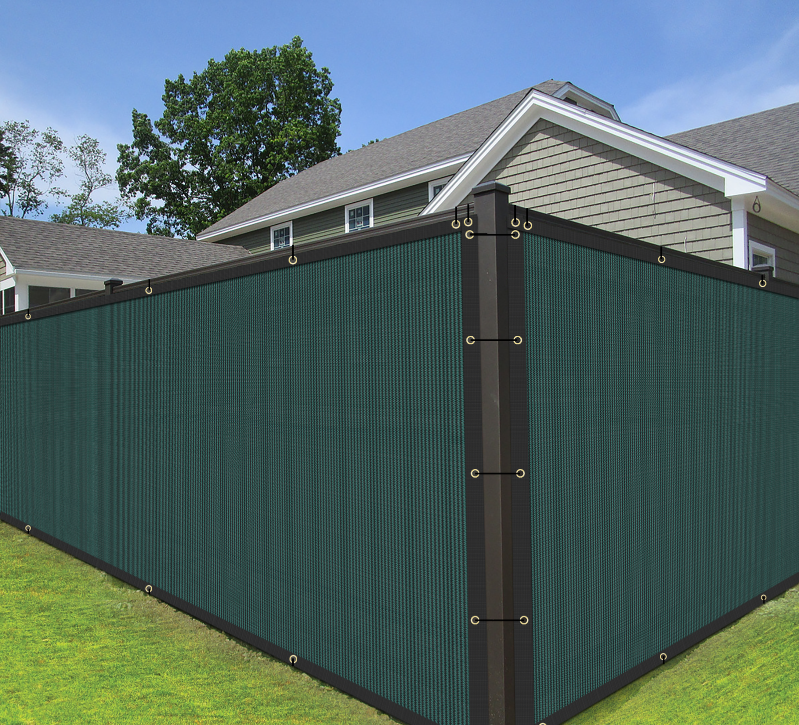 Custom 6'FT Privacy Screen Fence Green Commercial Windscreen Shade Cover 1-250FT