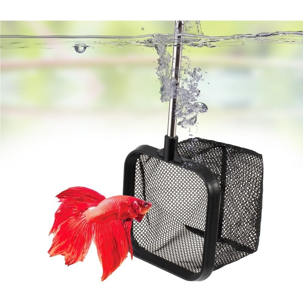 Extendable Handle Aquarium Fish Net Betta Safe Nylon Mesh Tank Tool 6-16 Inch