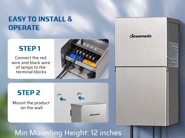 Low Voltage Transformer 300W with Photocell Sensor Timer for Landscape Lights