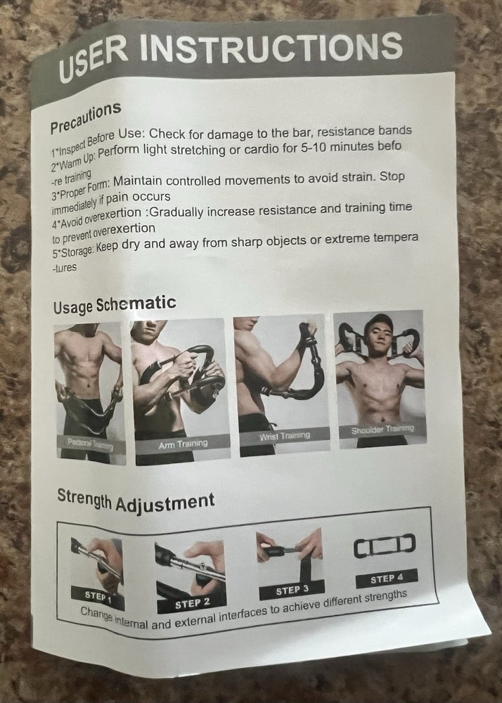 Multifunctional Arm Trainer - Adjustable Strength 40-90lbs - NEW