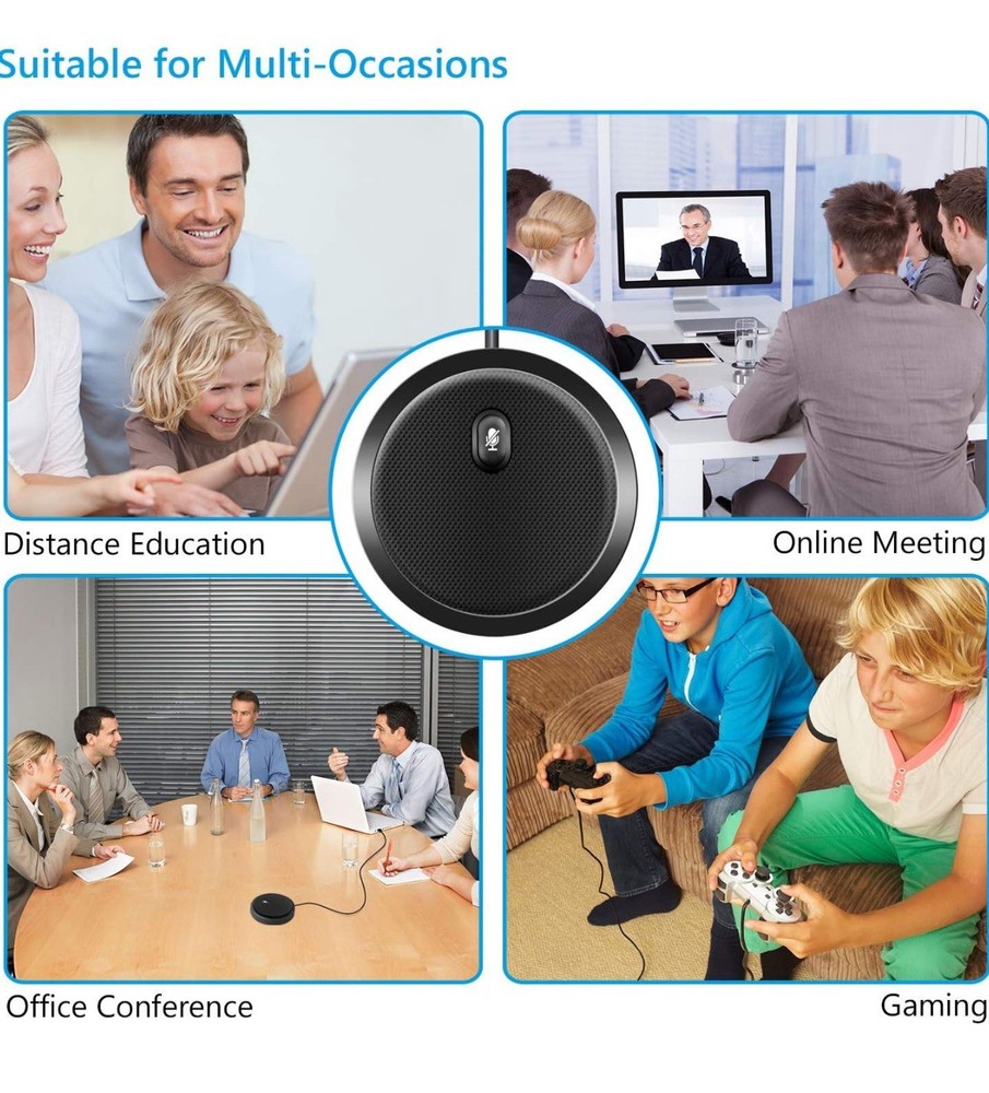USB Omnidirectional Conference Microphone Plug & Play Upgraded