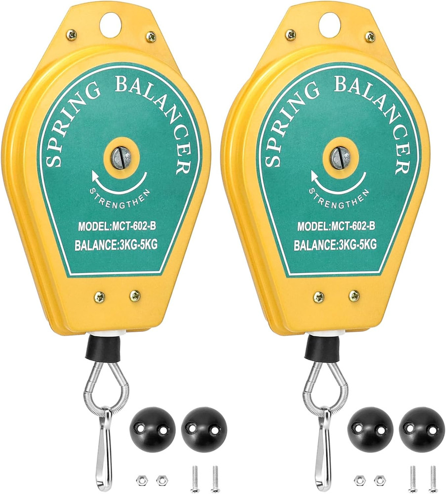 2pcs Spring Balancer 6.6-11lb Retractable Tool Holder Assembly Line Hanger Hooks