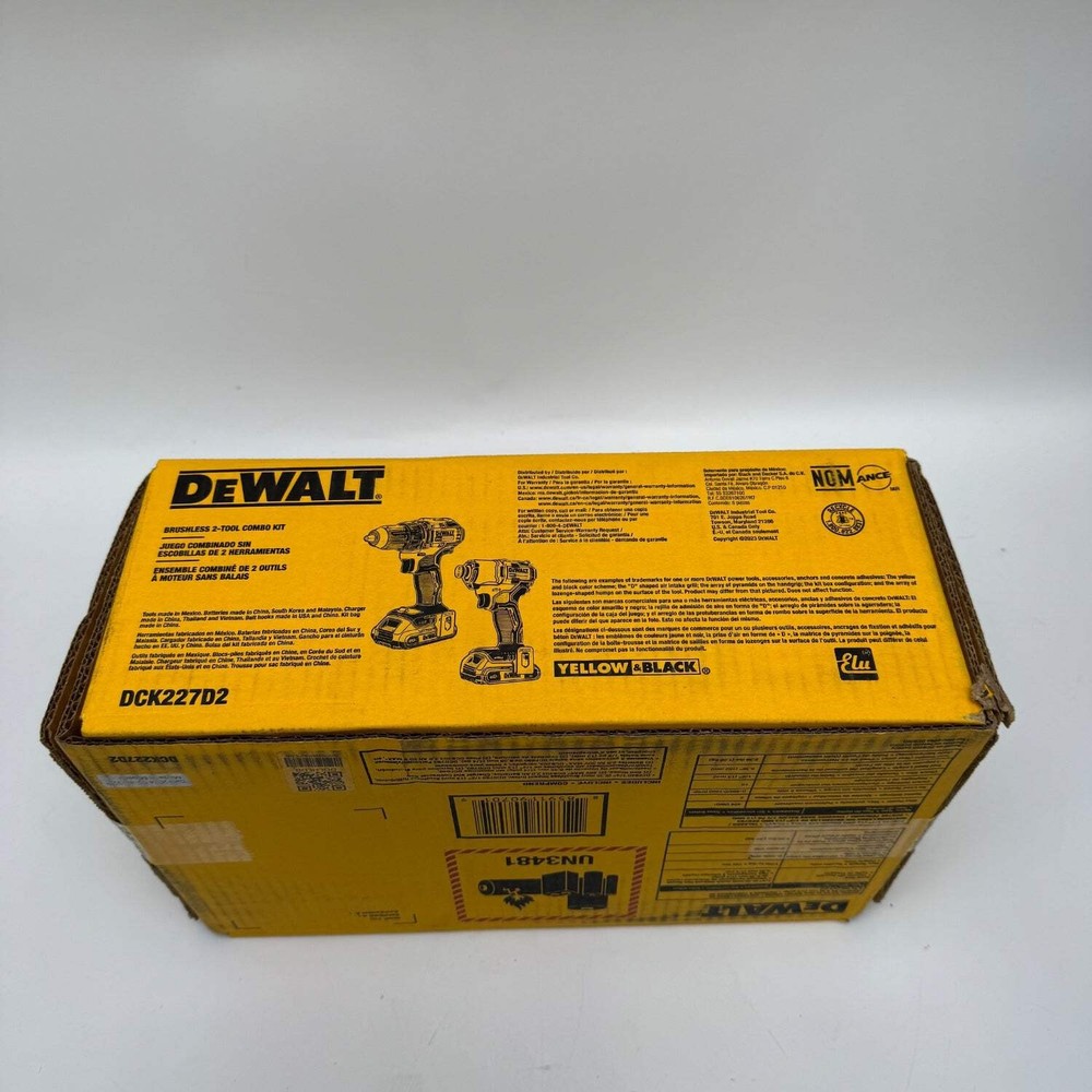 New Dewalt DCK227D2 Brushless 2 Tool Combo Set DCK22702