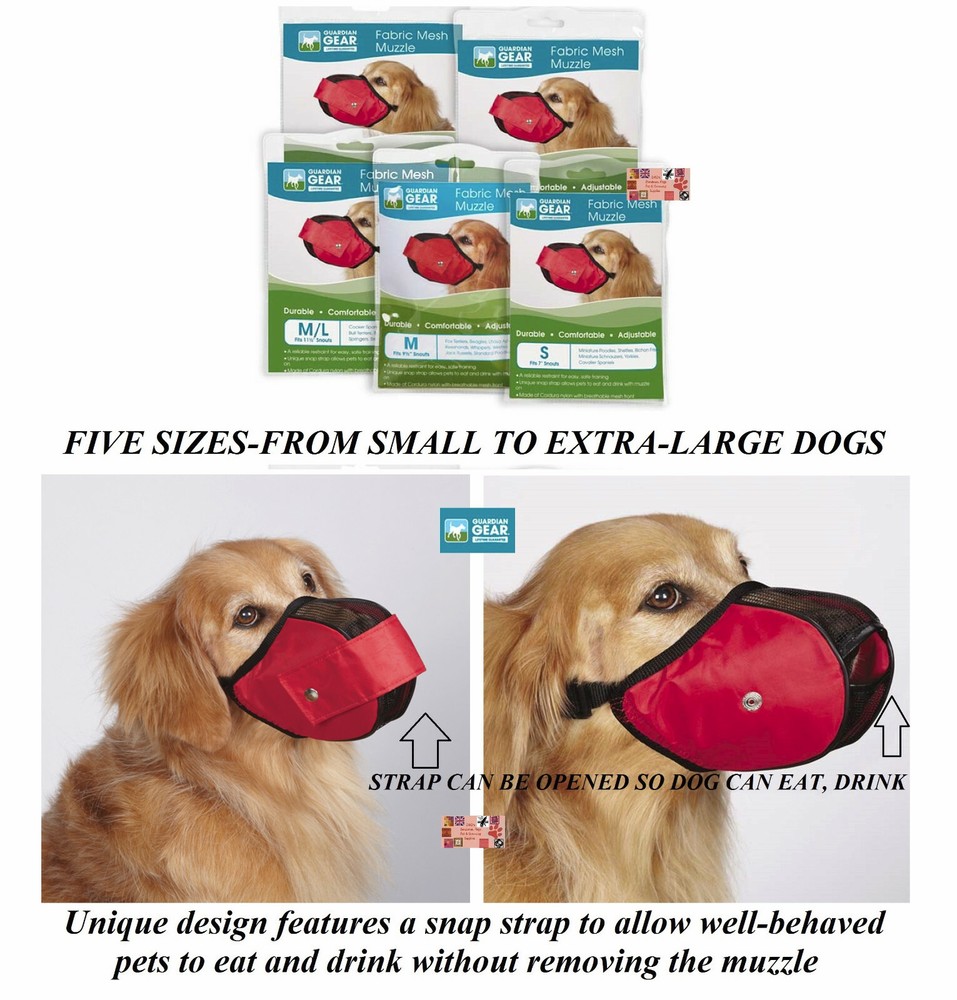 SOFT SIDED NO BITE DOG COMFORT MUZZLE Nylon MESH Adjustable*GROOMING*TRAINING