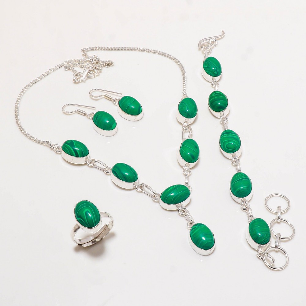 Malachite Gemstone Handmade Jewelry Set